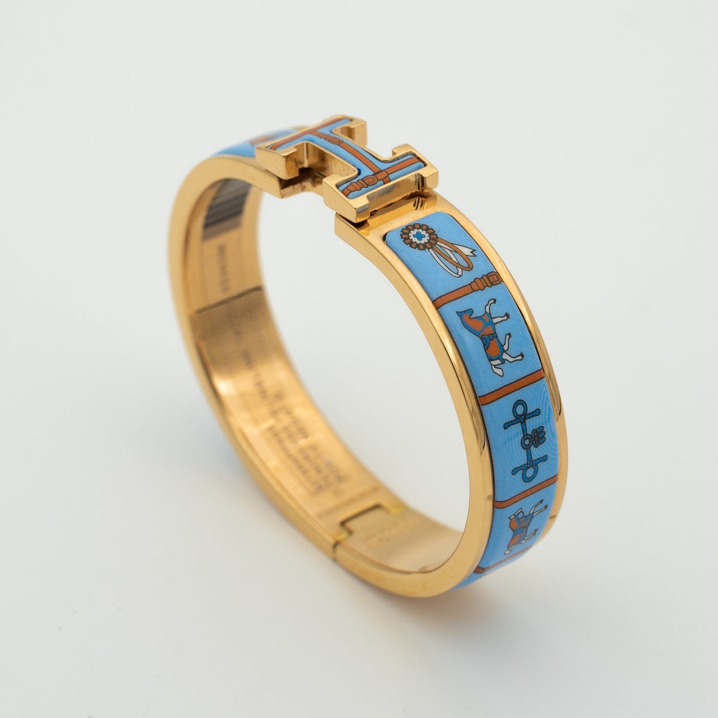 ¡®Moco¡¯H PINK GOLD BRACELET BLUE CERAMIC