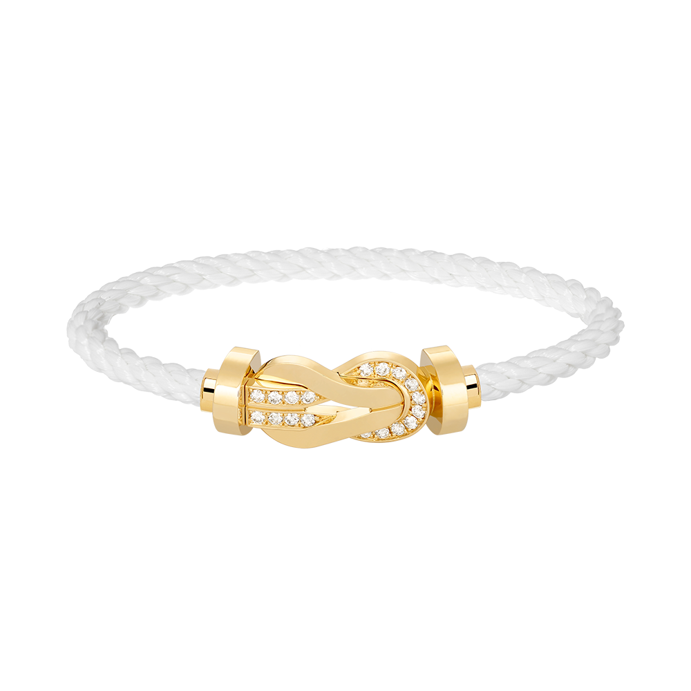 ¡®Star¡¯CHANCE LARGE 8 FIGURE BUCKLE HALF DIAMOND BRACELET GOLD