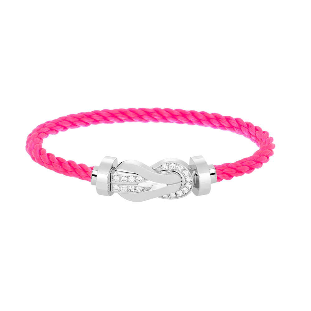 ¡®Star¡¯CHANCE LARGE 8 FIGURE BUCKLE HALF DIAMOND BRACELET SILVER