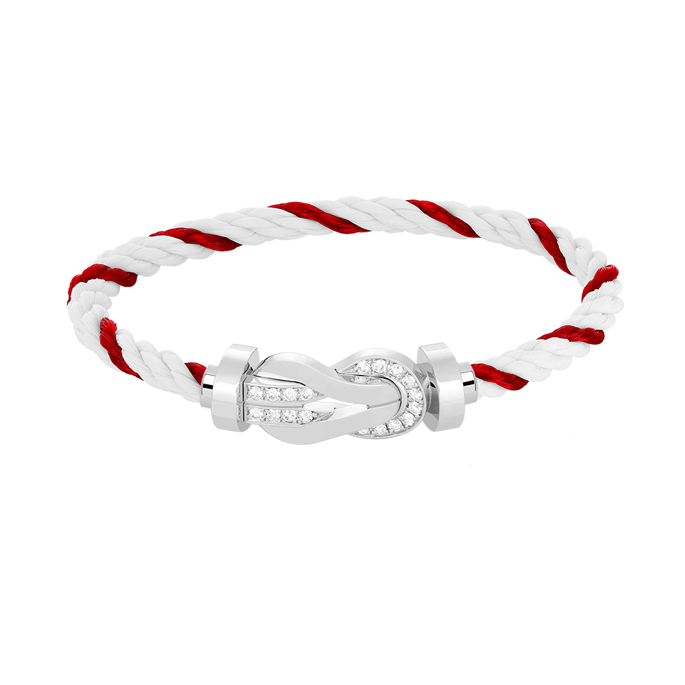 ¡®Star¡¯CHANCE LARGE 8 FIGURE BUCKLE HALF DIAMOND BRACELET SILVER