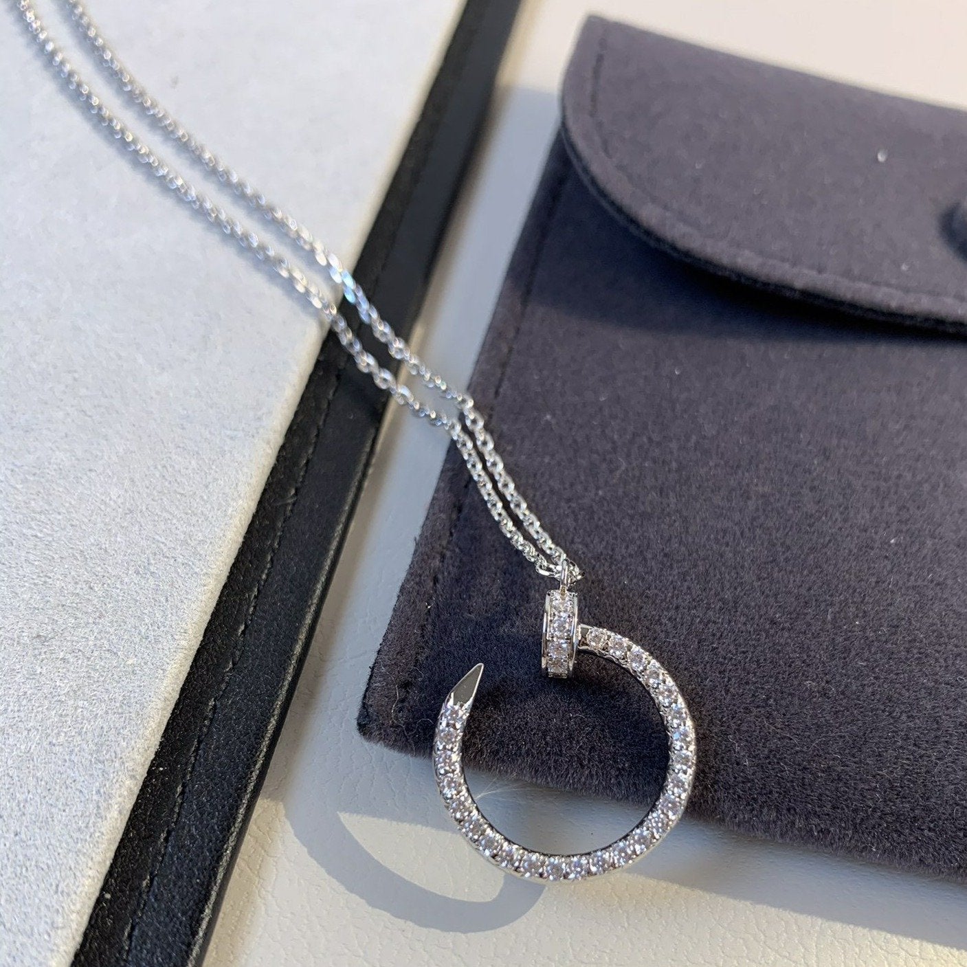 ¡®Star¡¯JUSTE NECKLACE SILVER DIAMONDS