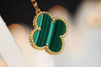 ¡®Star¡¯CLOVER EARRINGS GOLD MALACHITE DIAMOND 3 MOTIF