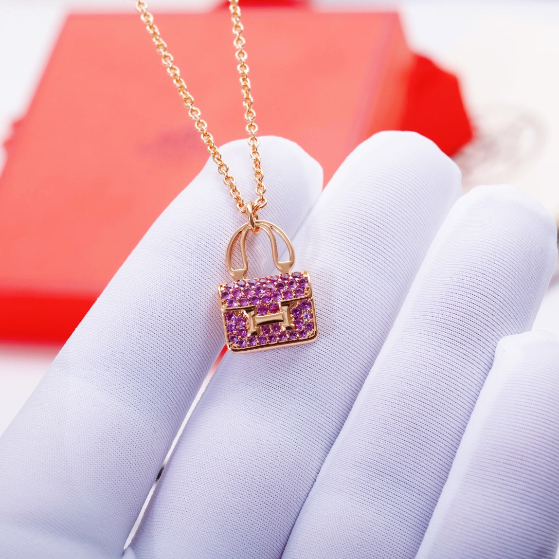 ¡®Moco¡¯CONSTANCE PEDANT PURPLE DIAMOND NECKLACE