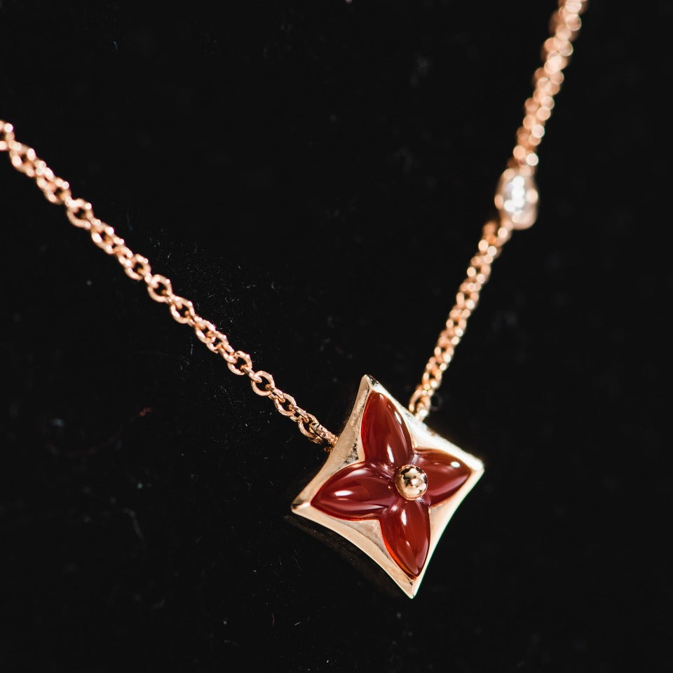 ¡®Moco¡¯STAR NECKLACE PINK GOLD 1 DIAMOND
