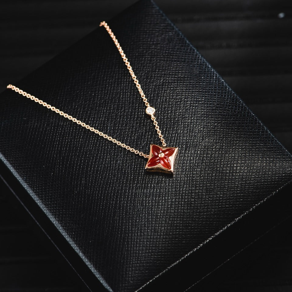 ¡®Star¡¯STAR NECKLACE PINK GOLD 1 DIAMOND