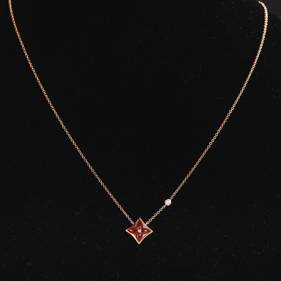 ¡®Moco¡¯STAR NECKLACE PINK GOLD 1 DIAMOND