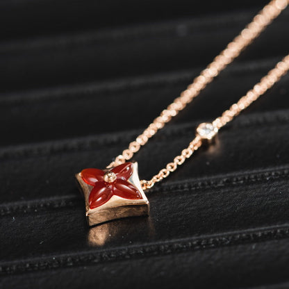 ¡®Moco¡¯STAR NECKLACE PINK GOLD 1 DIAMOND