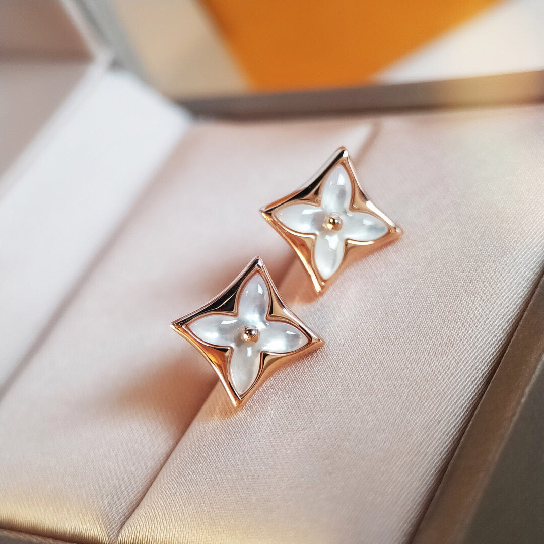 ¡®Star¡¯STAR MOP PINK GOLD EARRINGS