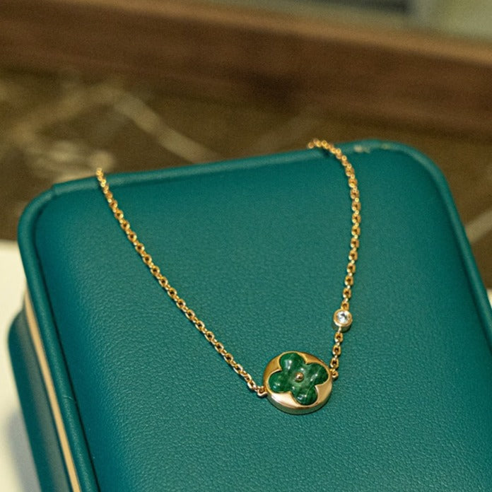 ¡®Star¡¯SUN MALACHITE 1 DIAMOND PINK GOLD BRACELET