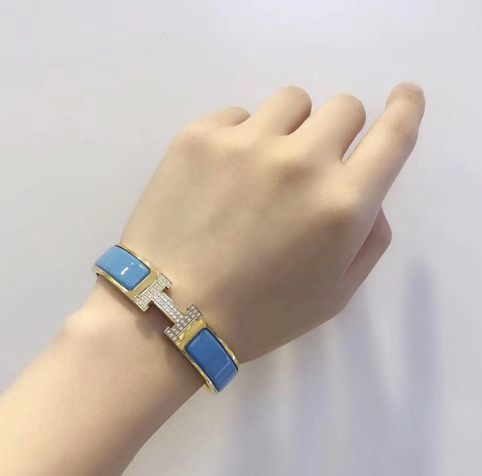 ¡®Moco¡¯H CLOUD BLUE BRACELET GOLD DIAMOND
