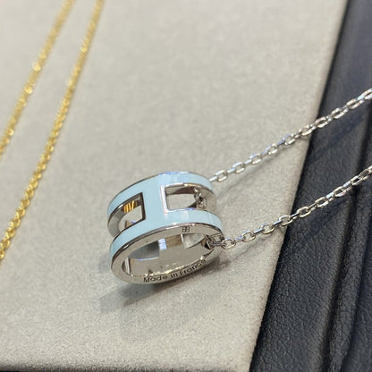 ¡®Moco¡¯POP H LIGHT BLUE NECKLACE