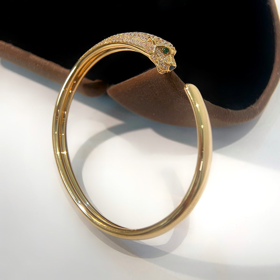 ¡®Moco¡¯PANTHERE GOLD DIAMOND OPEN BRACELET