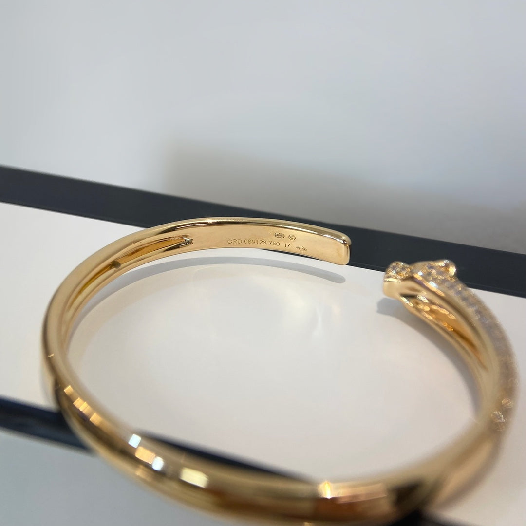 ¡®Moco¡¯PANTHERE GOLD DIAMOND OPEN BRACELET