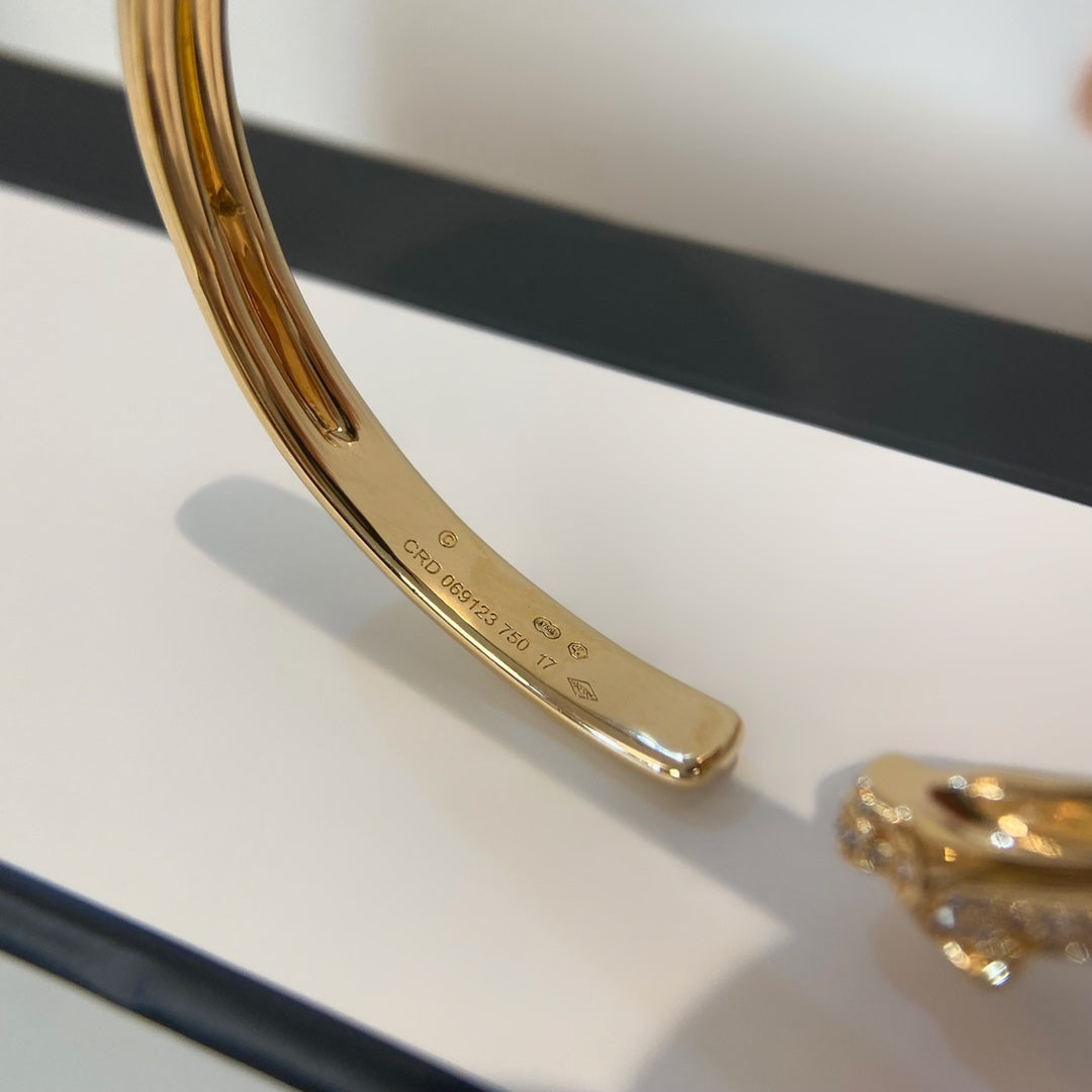 ¡®Moco¡¯PANTHERE GOLD DIAMOND OPEN BRACELET