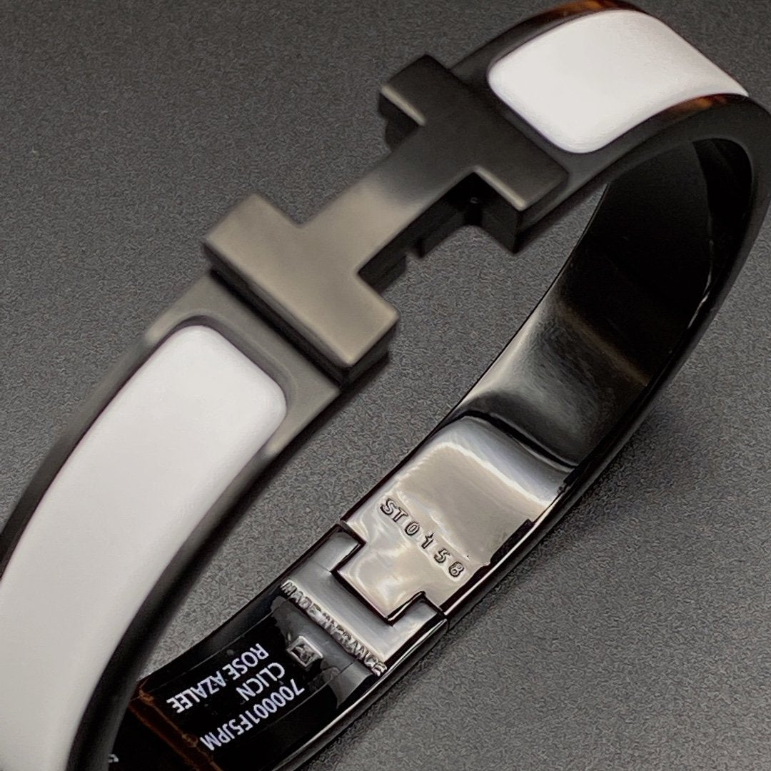 ¡®Star¡¯H BRACELET 12MM BLACK WHITE CERAMIC
