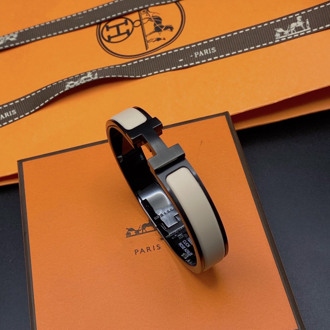 ¡®Star¡¯H BRACELET 12MM BLACK BEIGE CERAMIC