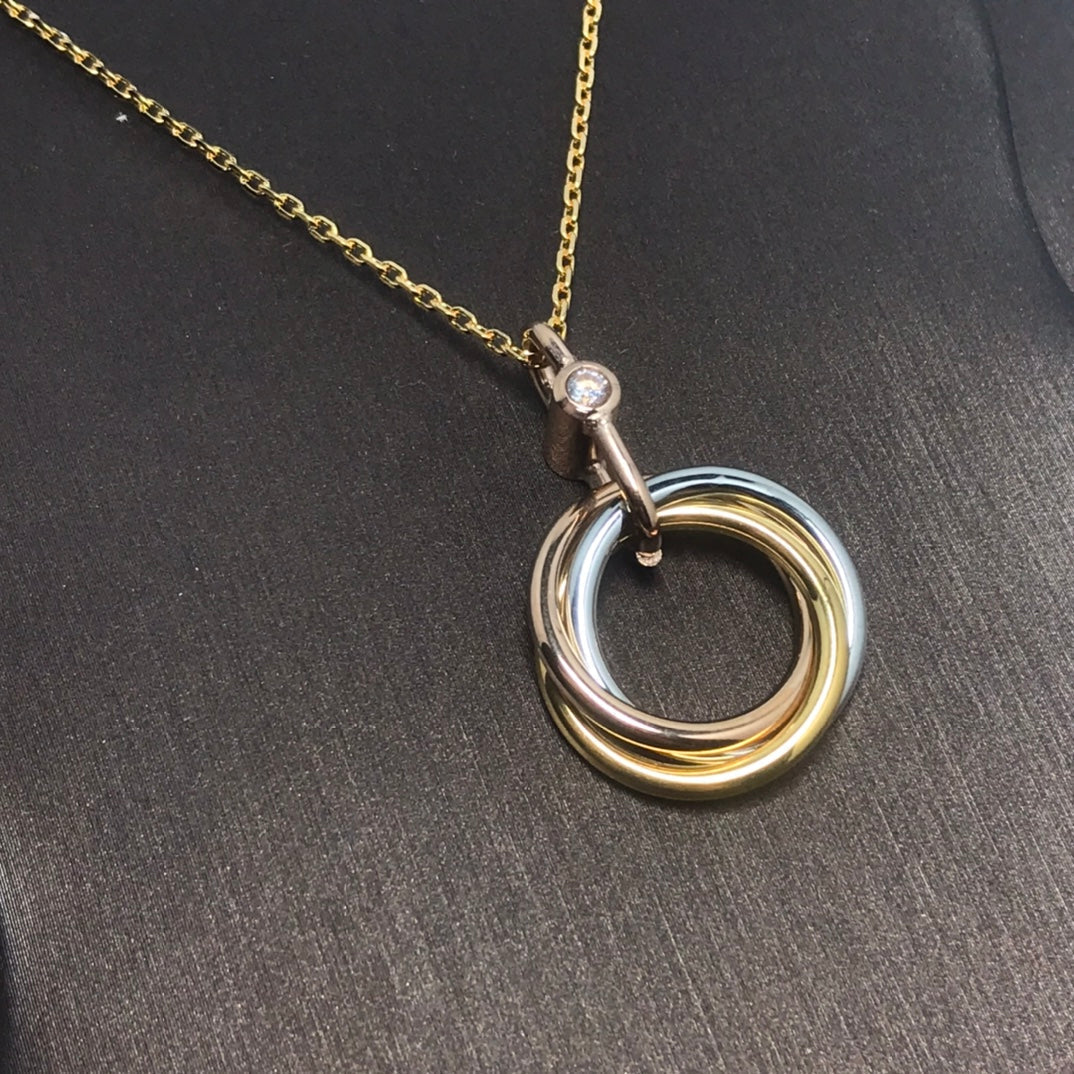 ¡®Moco¡¯TRINITY SILVER GOLD PINK GOLD NECKLACE