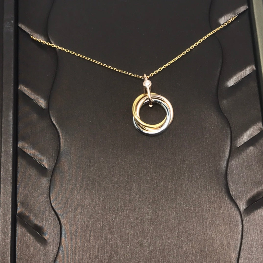 ¡®Moco¡¯TRINITY SILVER GOLD PINK GOLD NECKLACE