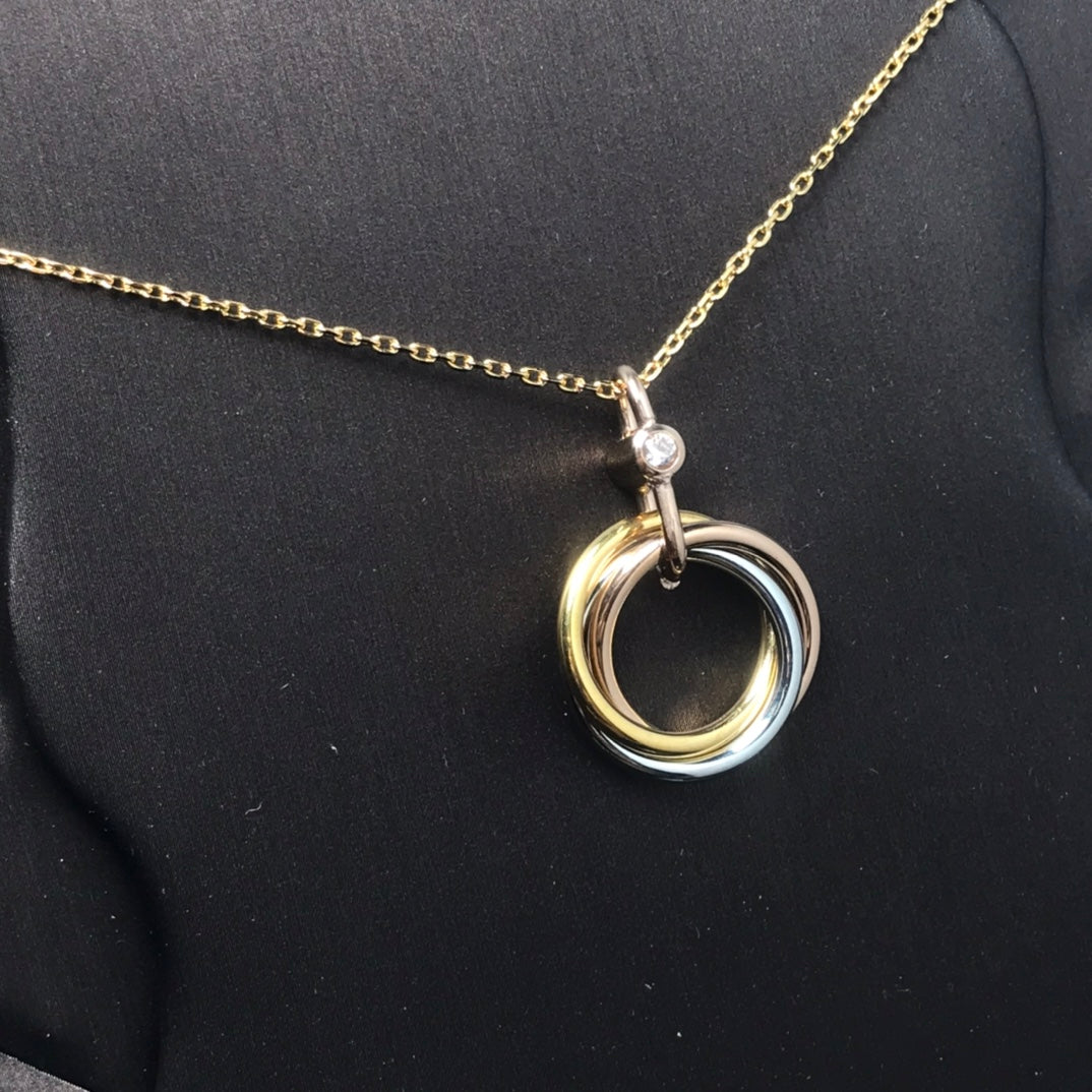 ¡®Star¡¯TRINITY SILVER GOLD PINK GOLD NECKLACE