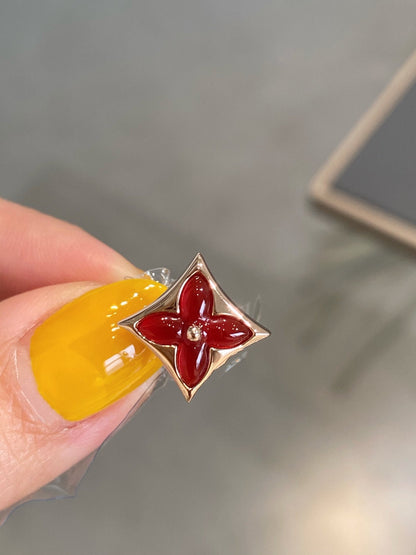 ¡®Moco¡¯STAR AND SUN PINK GOLD CARNELIAN STUD EARRINGS