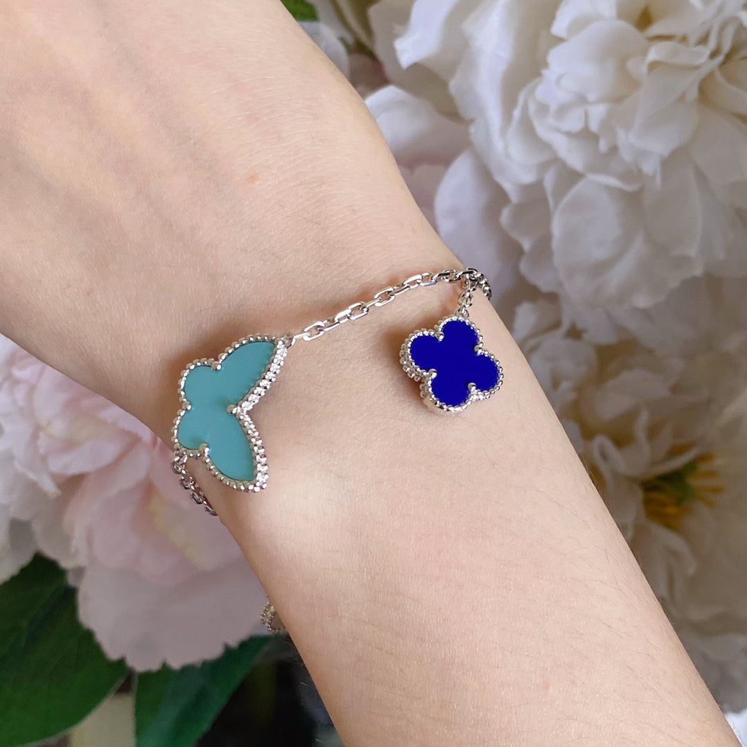 ¡®Star¡¯LUCKY SPRING SILVER BRACELET 4 MOTIF