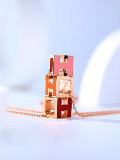 ¡®Moco¡¯H CAGE PINK GOLD NECKLACE