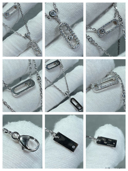 [moco jewelrys ]MOVE 2 ROW DIAMOND NECKLACE