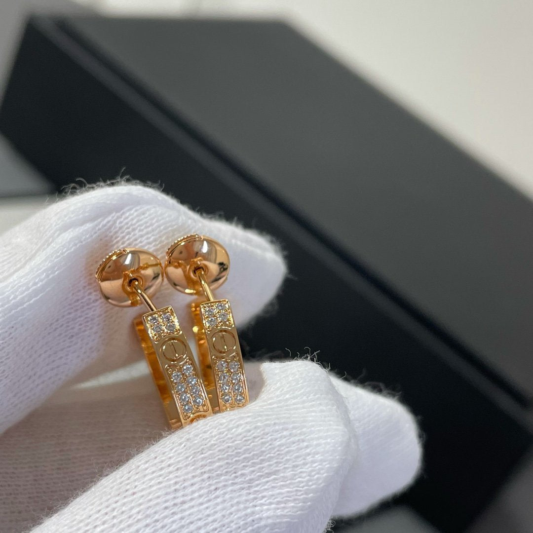 ¡®Moco¡¯LOVE DIAMOND PINK GOLD HOOP EARRINGS