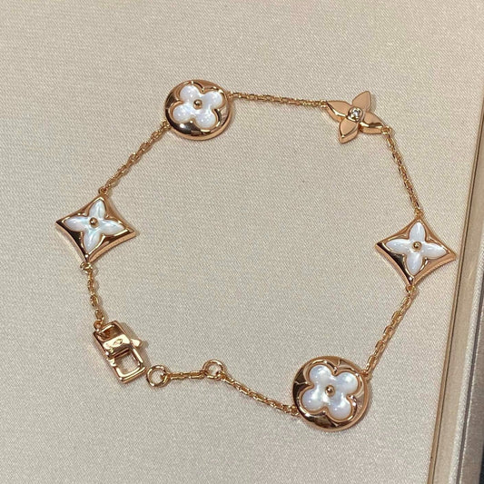 ¡®Moco¡¯STAR AND SUN 5 MOTIF MOP PINK GOLD BRACELET