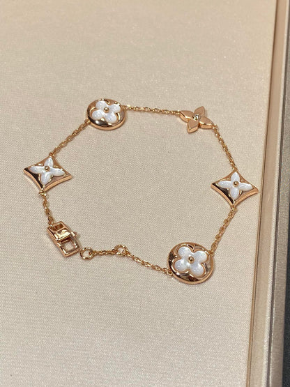 ¡®Moco¡¯STAR AND SUN 5 MOTIF MOP PINK GOLD BRACELET