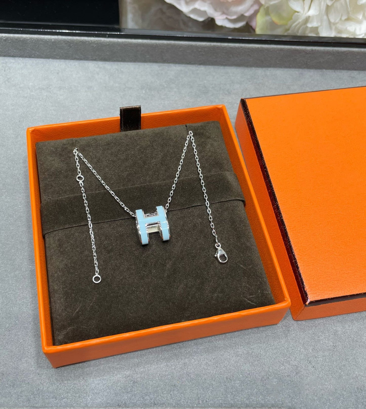 ¡®Moco¡¯POP H SKY BLUE NECKLACE
