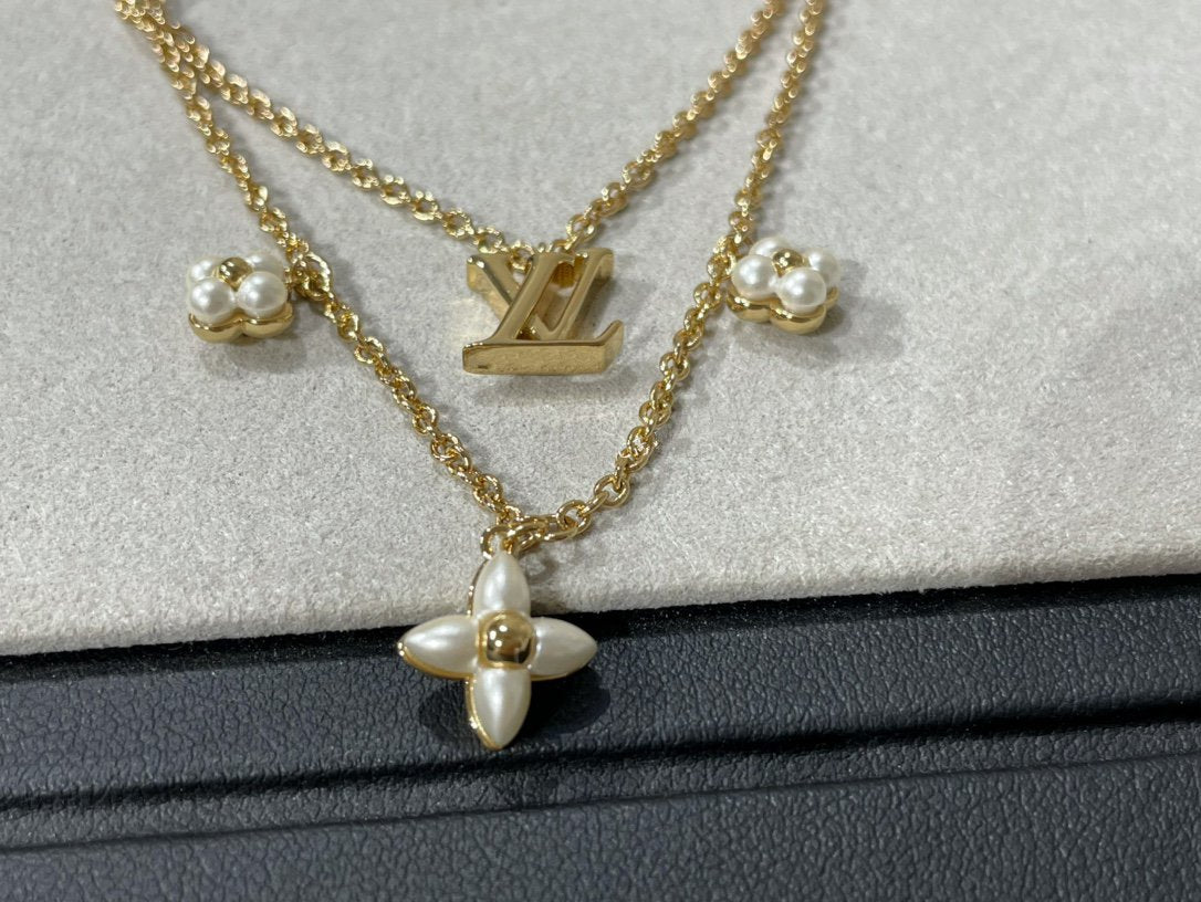 ¡®Star¡¯FLOWERGRAM GOLD MOP DOUBLE ROW NECKLACE