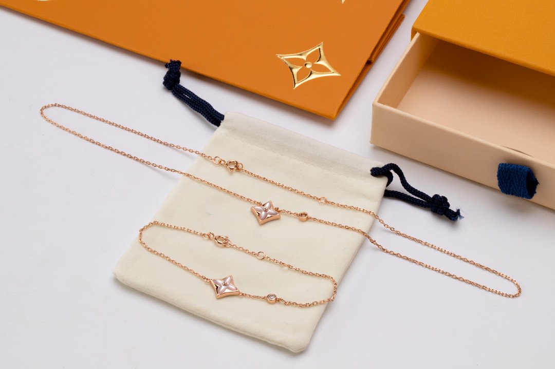 ¡®Moco¡¯STAR PINK MOP 1 DIAMOND PINK GOLD NECKLACE
