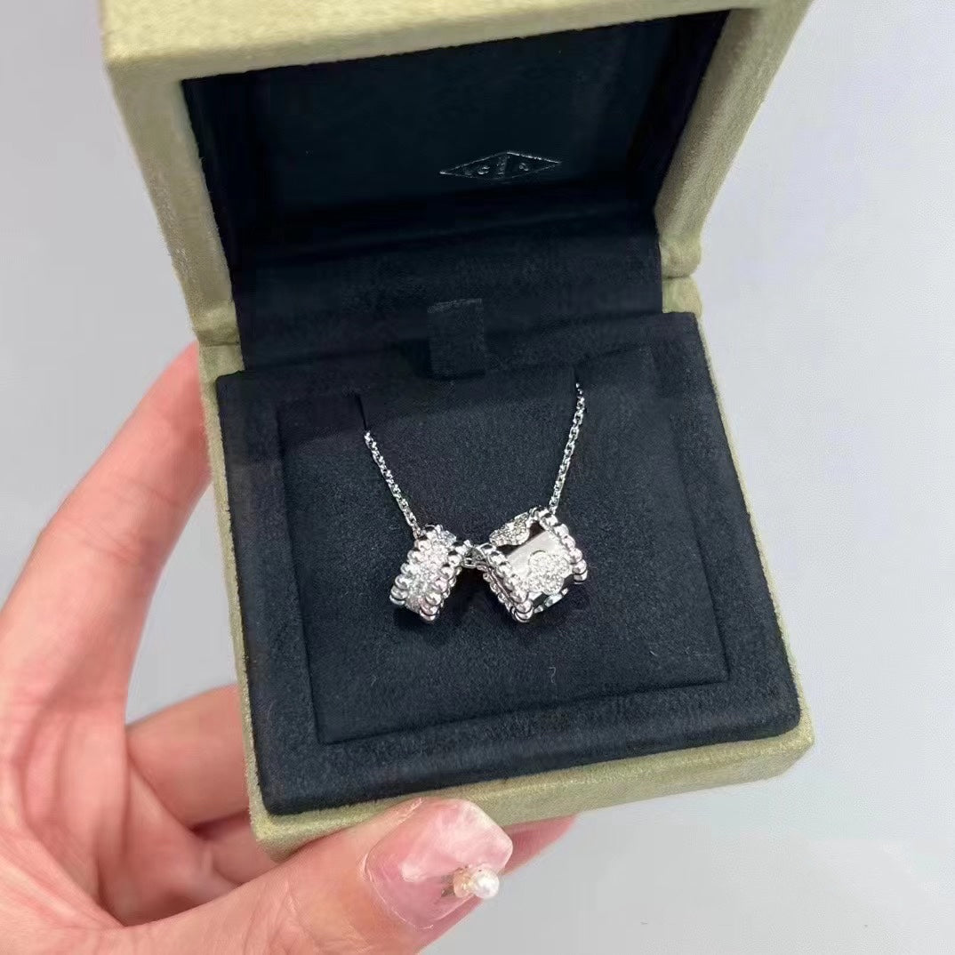 ¡®Star¡¯PERLEE DOUBLE PENDANT SILVER DIAMOND NECKLACE