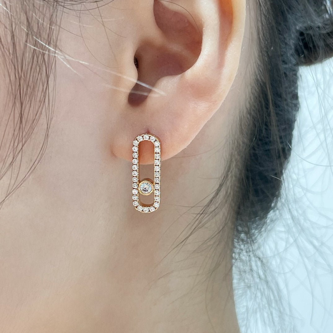 [moco jewelrys ]MOVE UNO STUD DIAMOND PAVED EARRINGS