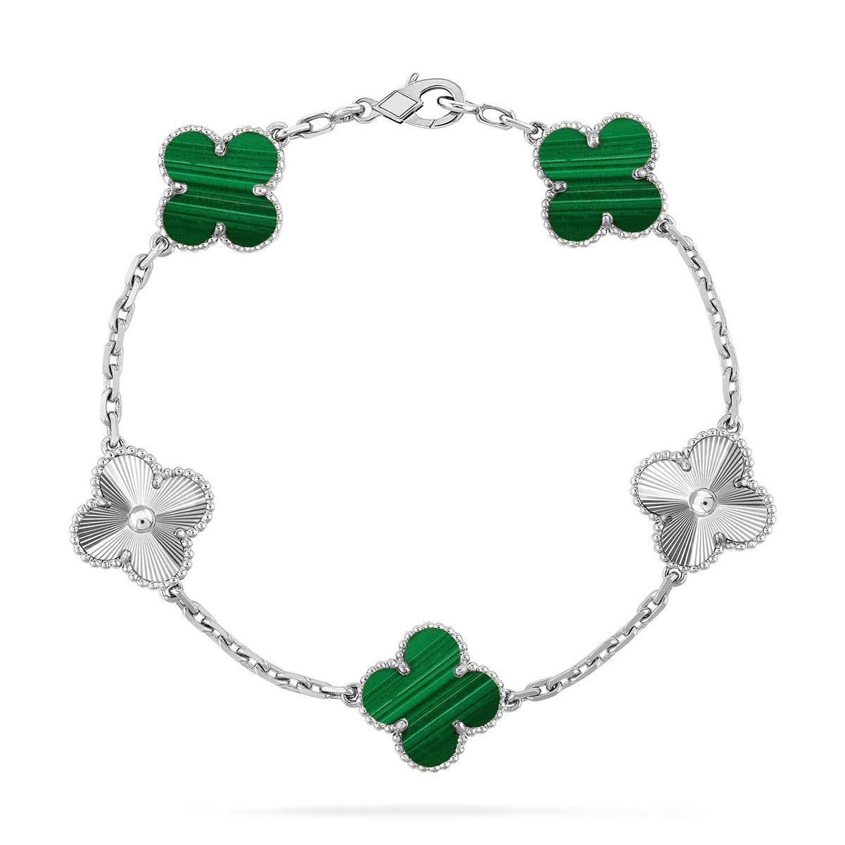 [Star]New  CLOVER 5 MOTIF MALACHITE BRACELET COLLECTION