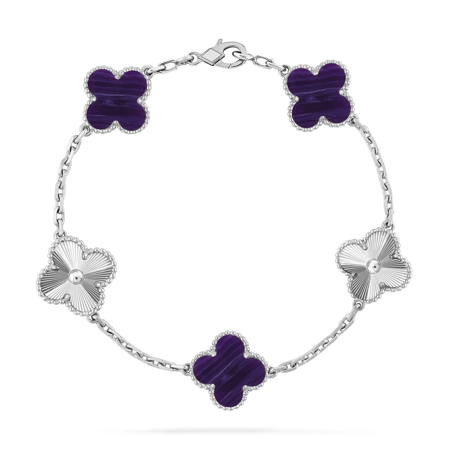 [Star]New CLOVER 5 MOTIF PURPLE STRIPES BRACELET COLLECTION
