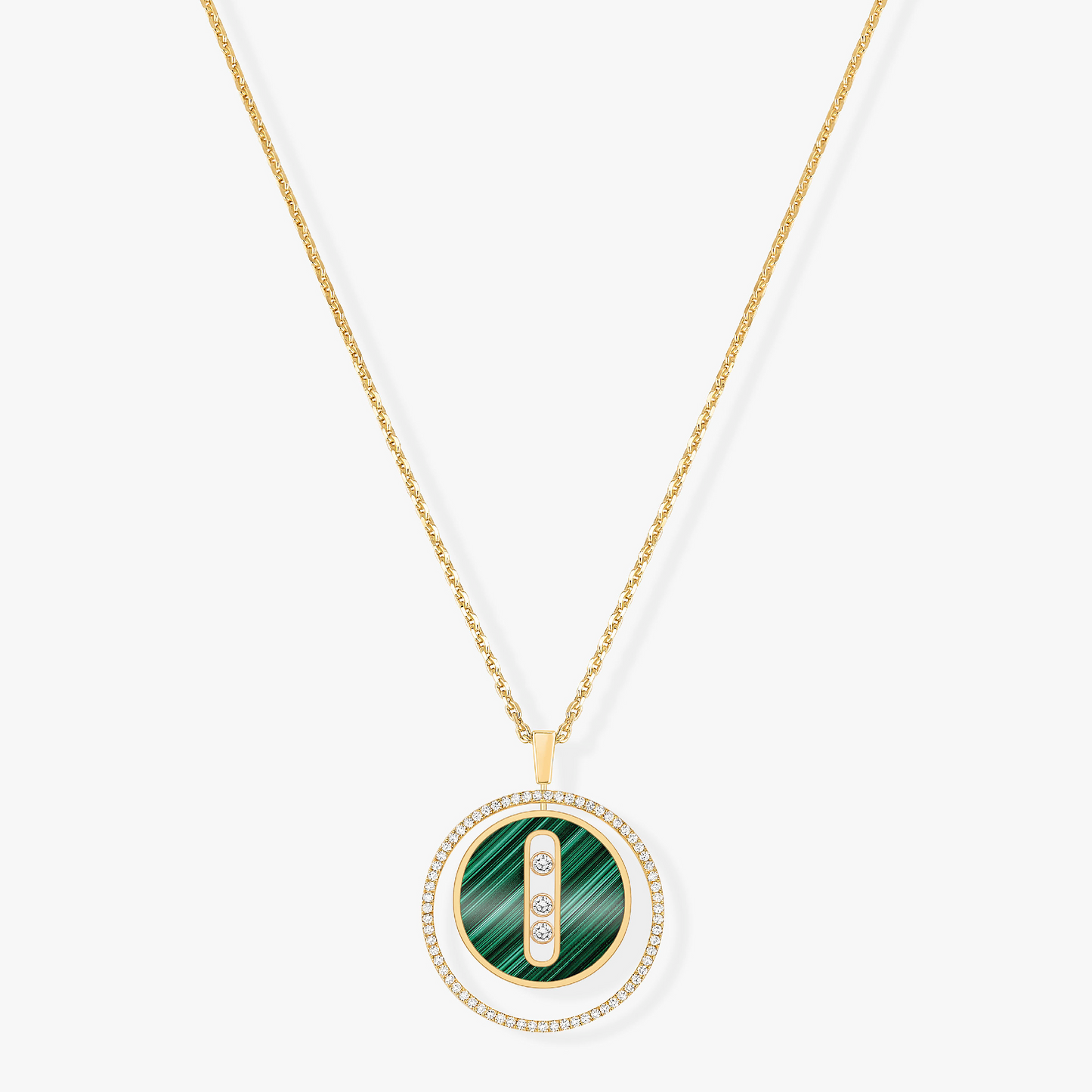 [moco jewelrys ]moco jewelrys MOVE 3 DIAMOND MALACHITE GOLD DIAMOND NECKLACE