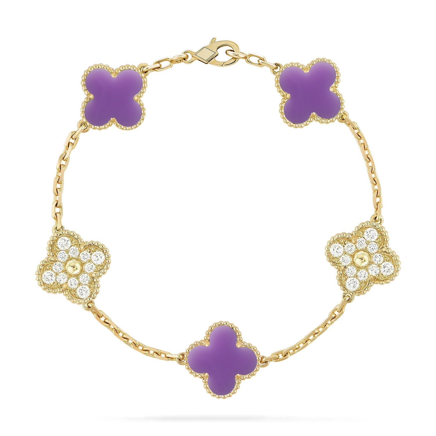 [Star]New CLOVER 5 MOTIF LIGHT PURPLE BRACELET COLLECTION