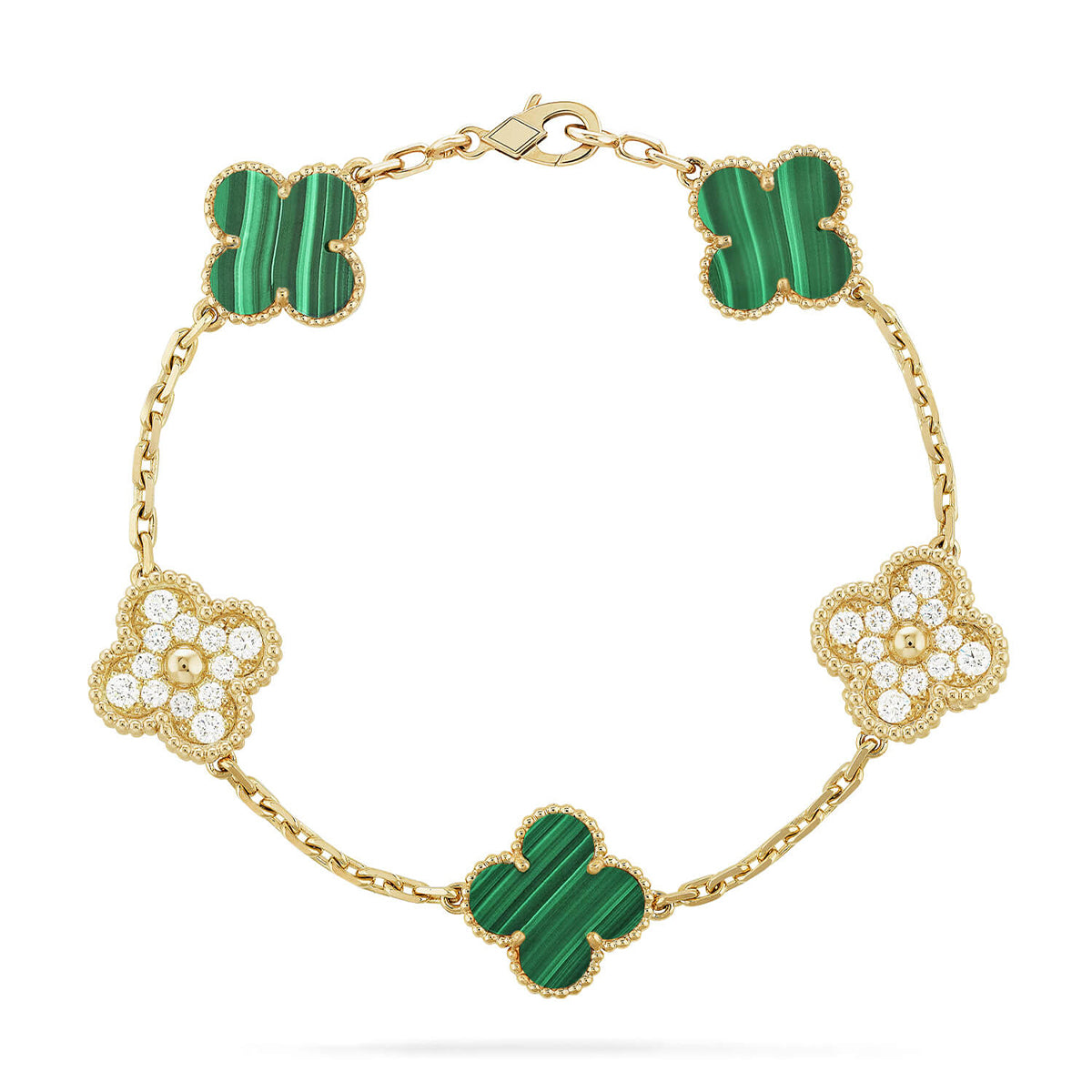 [Star]New  CLOVER 5 MOTIF MALACHITE BRACELET COLLECTION