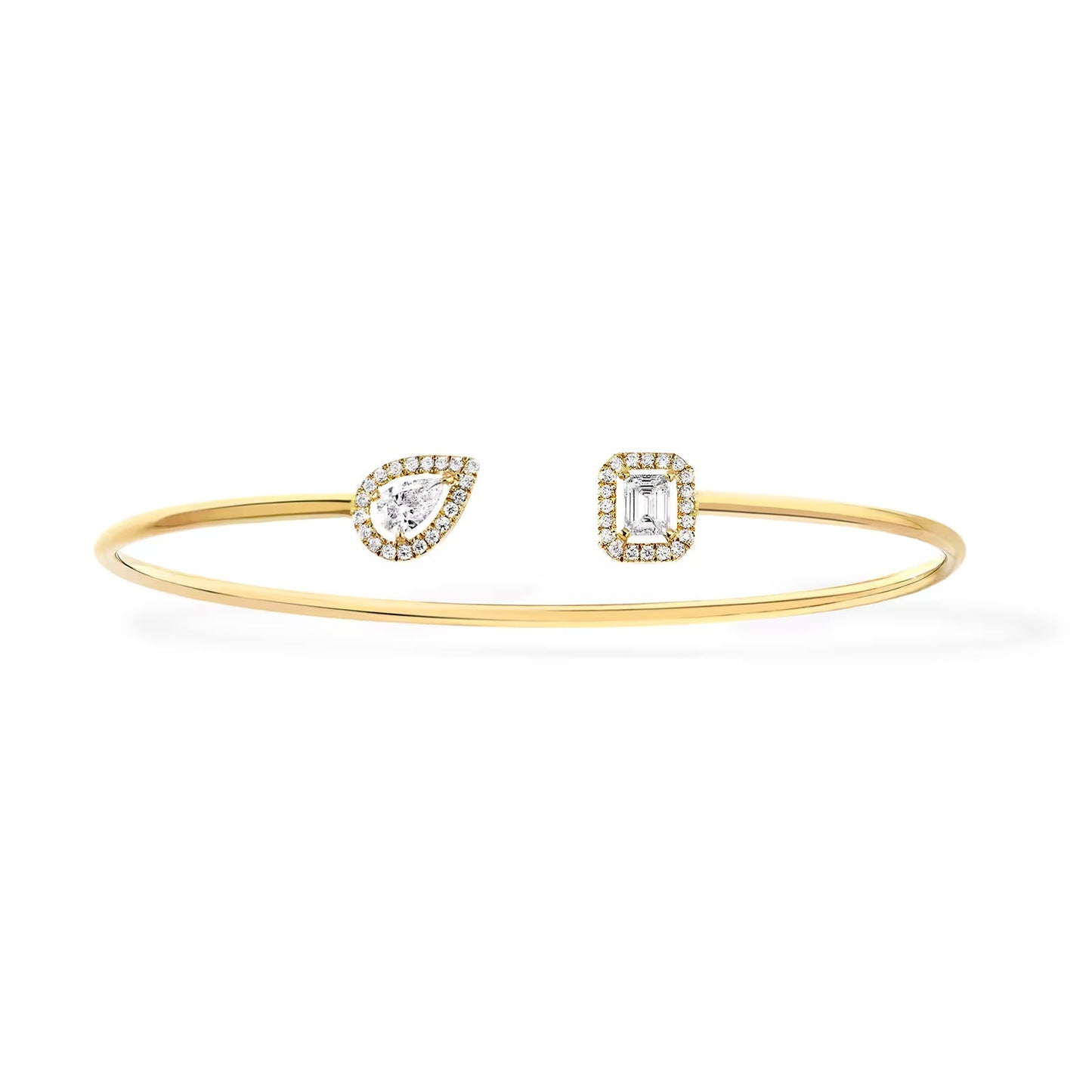 [moco jewelrys ]JONC FLEX MY TWIN TOI & MOI SILVER DIAMOND BRACELET