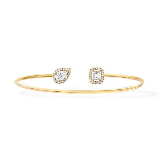 [moco jewelrys ]JONC FLEX MY TWIN TOI & MOI SILVER DIAMOND BRACELET