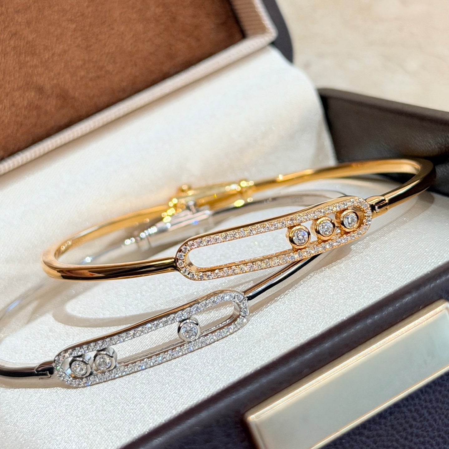 [moco jewelrys ]Move Pavé Diamond Bangle Bracelet M