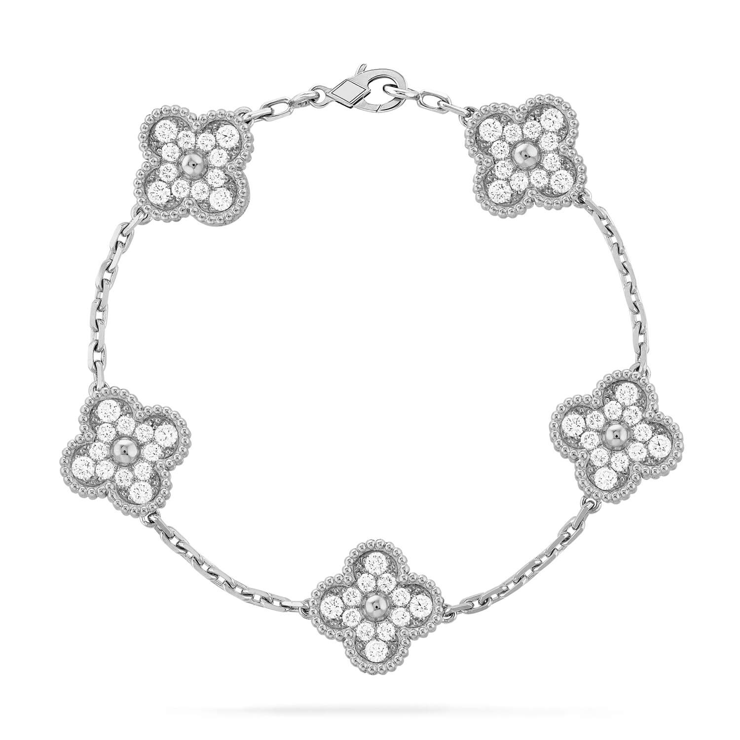 [Star] New  CLOVER 5 MOTIF FULL DIAMOND BRACELET COLLECTION