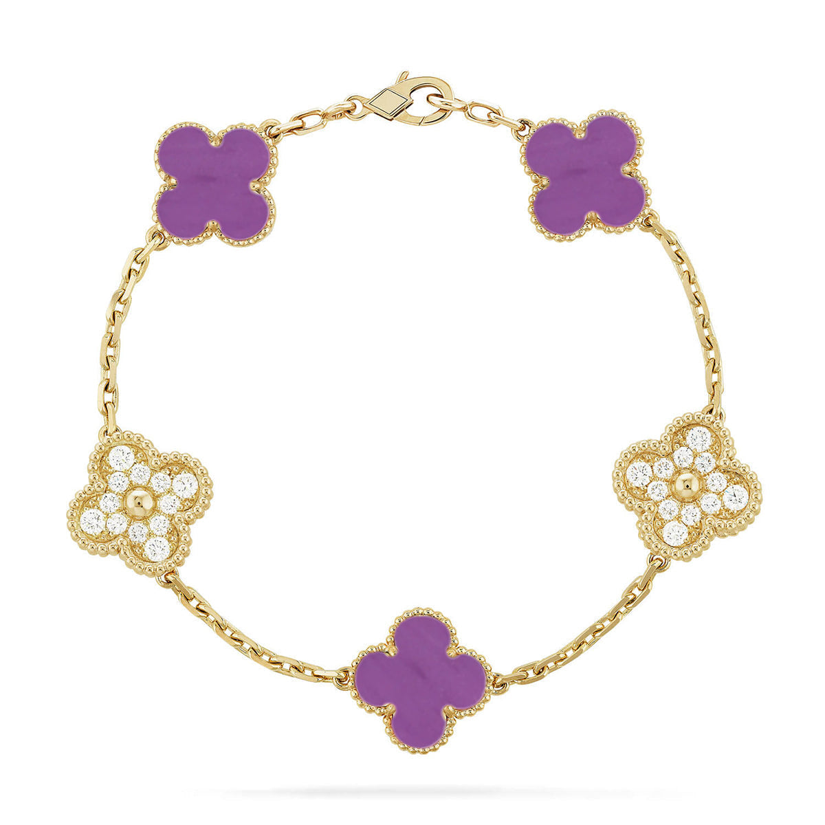 [Star]New  CLOVER 5 MOTIF VIOLET BRACELET COLLECTION