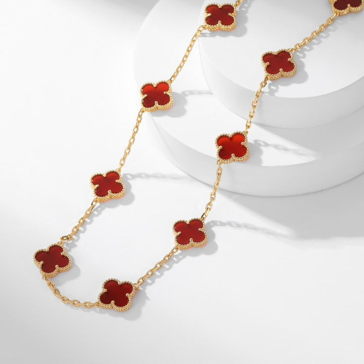 ¡®Star¡¯CLOVER 10 MOTIFS CARNELIAN NECKLACE