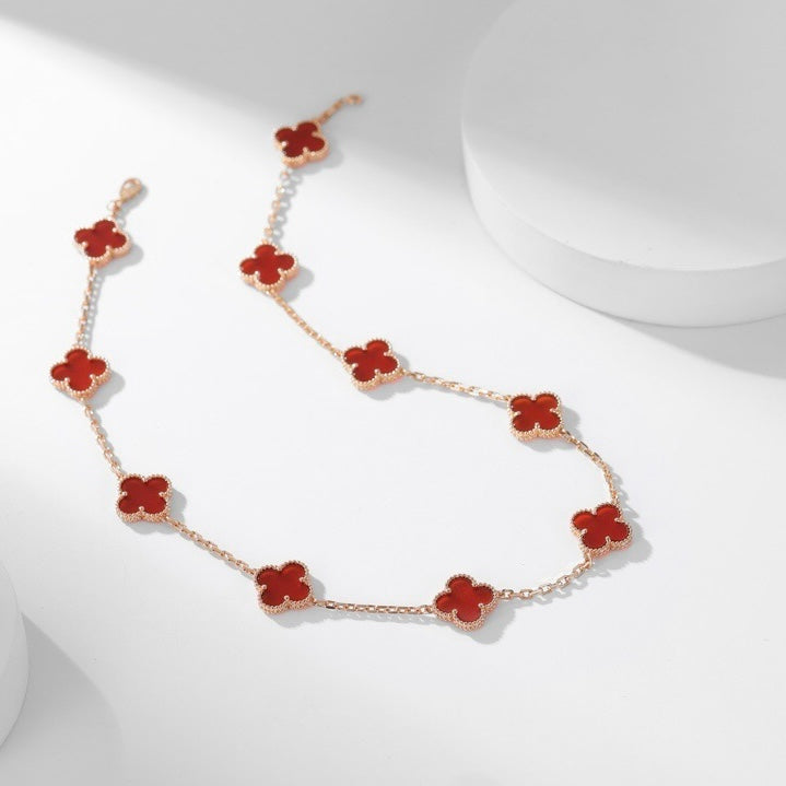 ¡®Star¡¯CLOVER 10 MOTIFS CARNELIAN NECKLACE