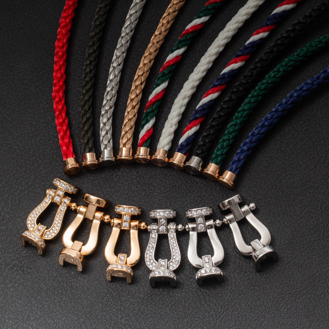 ¡®Star¡¯FORCE LARGE HORSESHOE FULL DIAMOND BRACELET SILVER