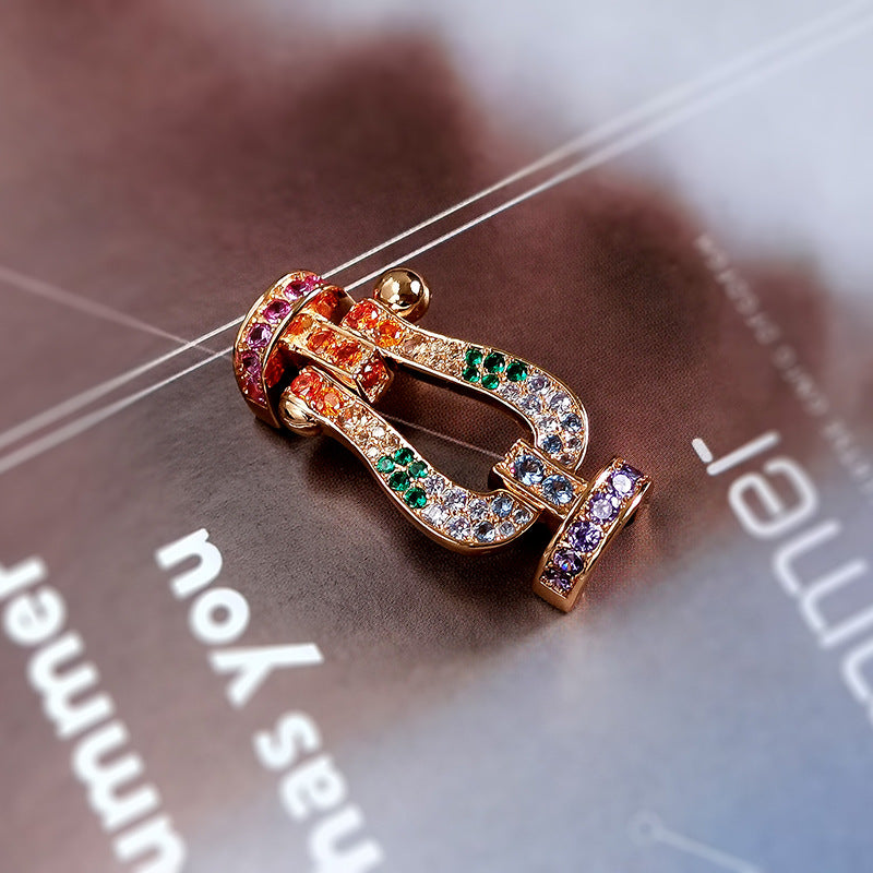 ¡®Star¡¯FORCE LARGE HORSESHOE  COLORED DIAMOND BRACELET ROSE GOLD