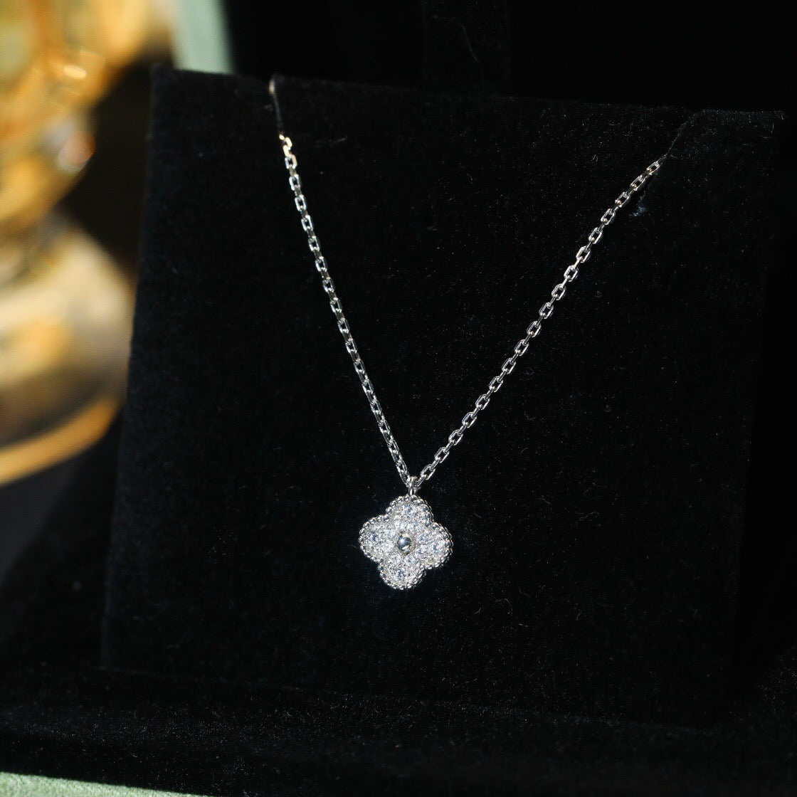 ¡®Star¡¯CLOVER MINI 9.5MM PENDANT DIAMOND NECKLACE